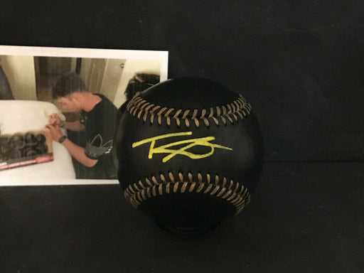 Travis Swaggerty Pittsburgh Pirates Autographed Signed BLACK Baseball Yellow