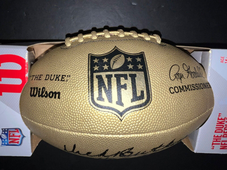 Dick Butkus Bears Signed NFL Gold Football Beckett HOF 79 & 8 x Pro Bowl .