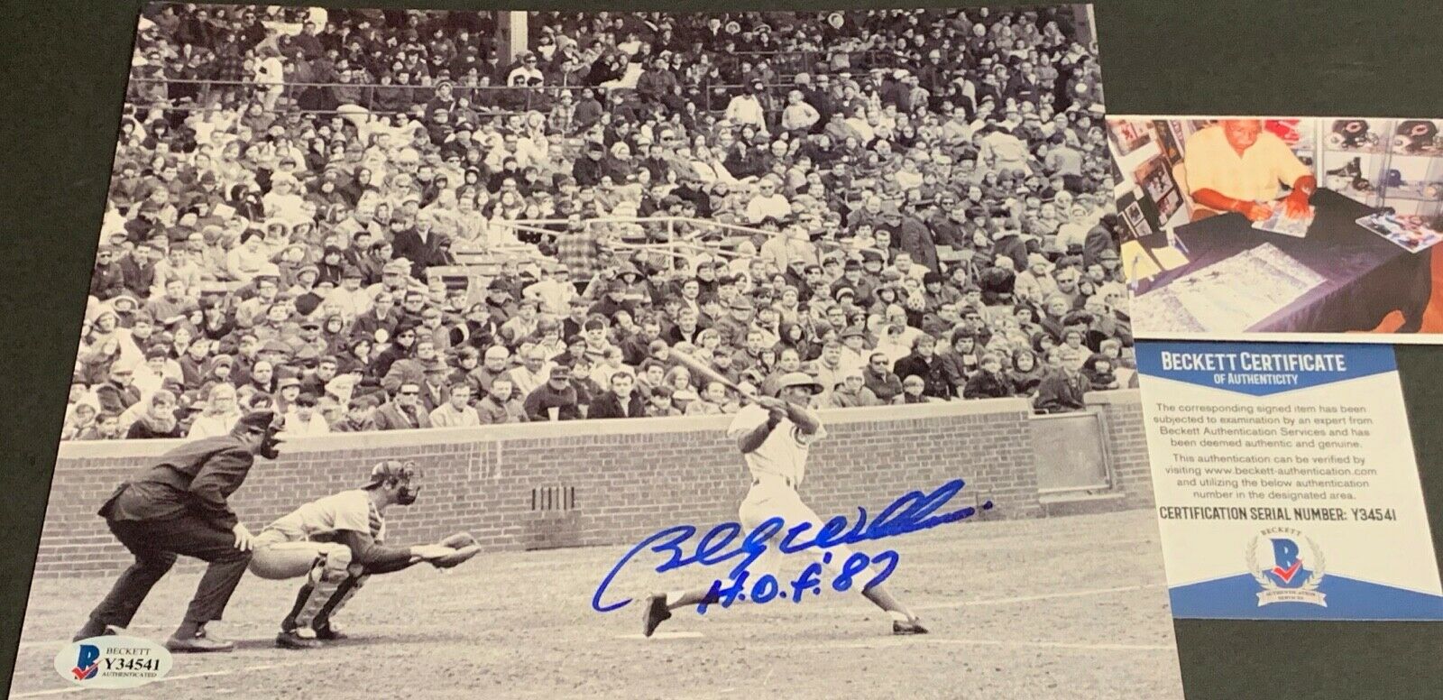 Billy Williams Chicago Cubs Autographed Signed 8x10 Picture HOF 87 Beckett COA w
