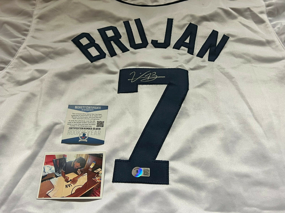 Vidal Brujan Tampa Bay Rays Auto Signed Customer Jersey White