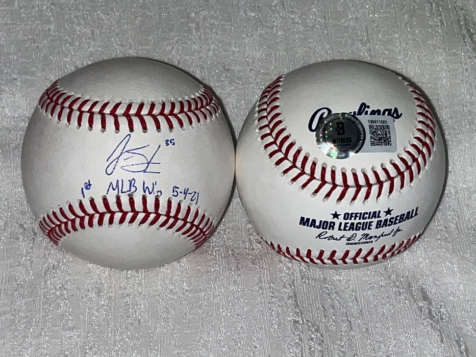 Justin Steele Chicago Cubs Auto Signed Baseball Beckett WITNESS COA 1st MLB Win