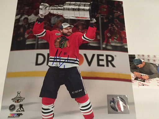 Andrew Desjardins Chicago Blackhawks Signed Stanley Cup 8x10 Champs S