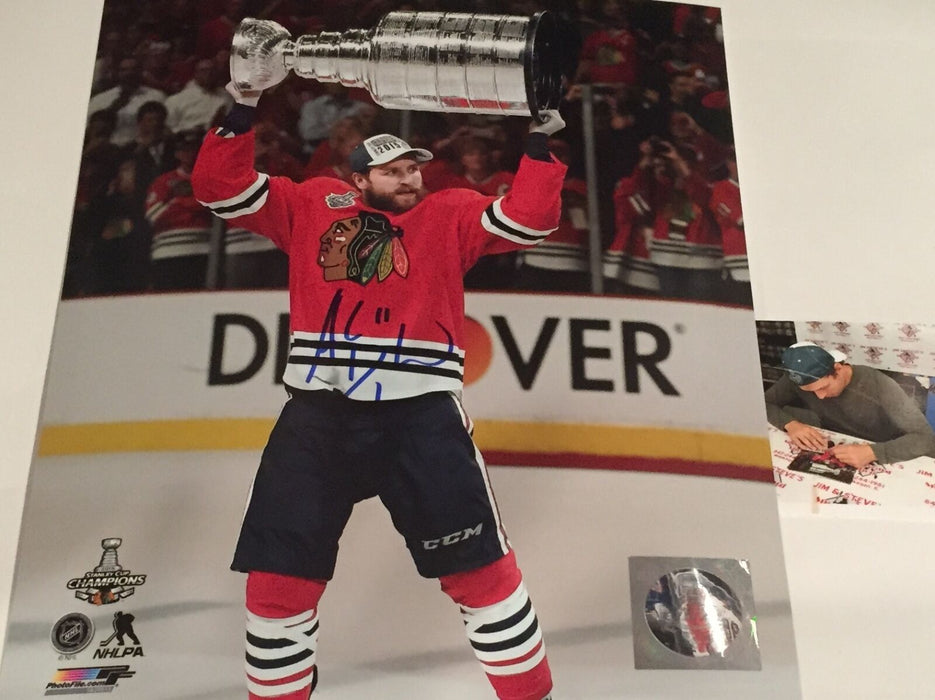 Andrew Desjardins Chicago Blackhawks Signed Stanley Cup 8x10 Champs S