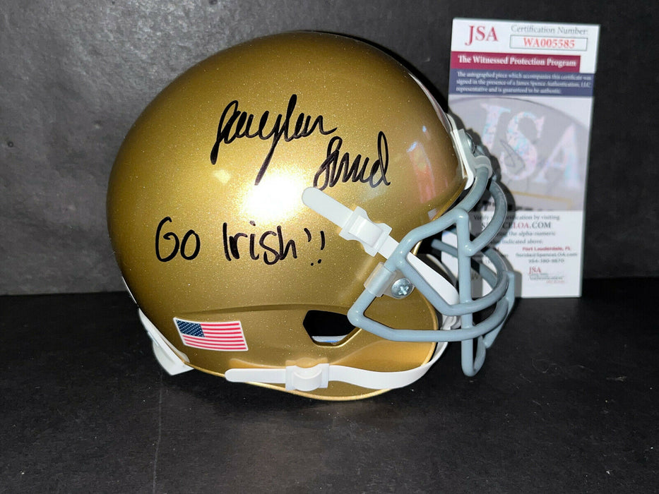 Jaylen Sneed Notre Dame Auto Signed Schutt Mini Helmet JSA COA Go Irish!
