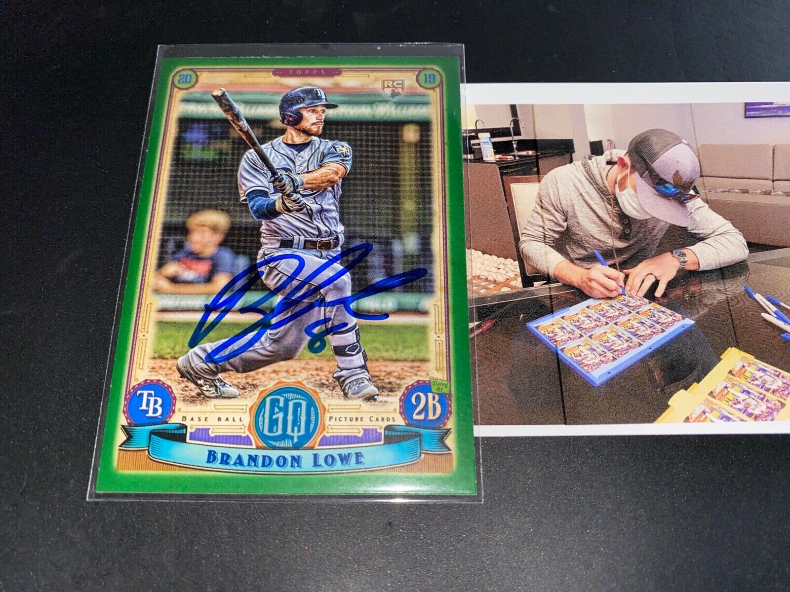 Brandon Lowe Tampa Bay Rays Autographed Signed 2019 Topps Gypsy Queen Green
