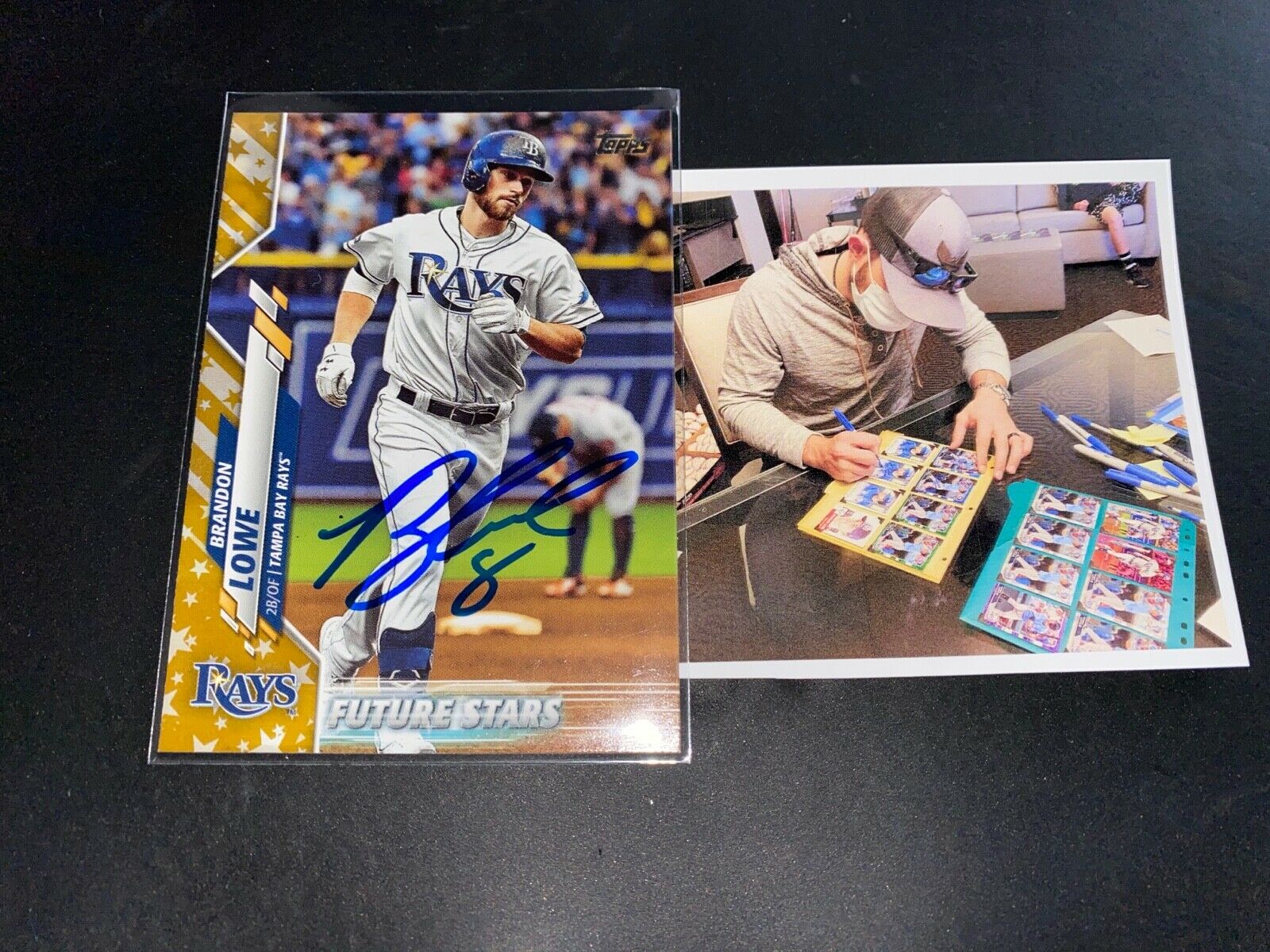Brandon Lowe Tampa Bay Rays Autographed Signed 2020 Topps Gold