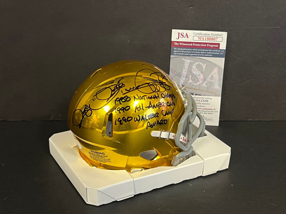 Rocket Ismail Notre Dame Auto Signed Hydro Mini Helmet JSA COA 3 Inscriptions