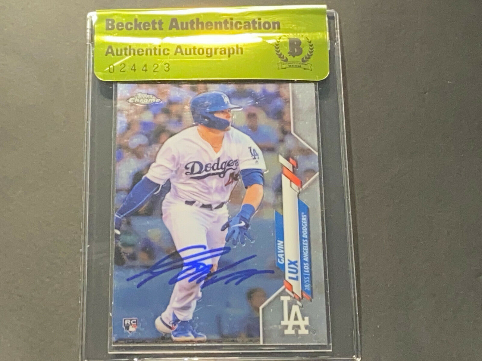 Gavin Lux Los Angeles Dodgers Auto Signed 2020 Topps Chrome BECKETT BAS ...