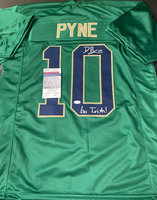 Drew Pyne Notre Dame Irish Auto Signed Green Jersey JSA COA Go Irish