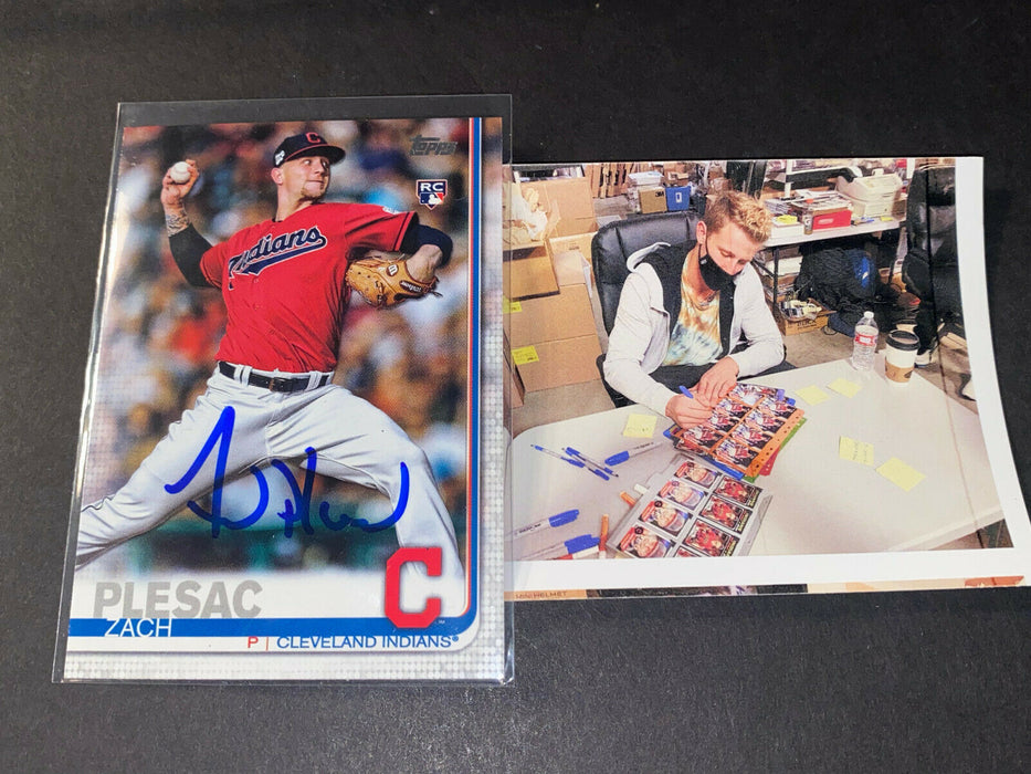 Zach Plesac Cleveland Indians Autographed Signed 2019 Topps ROOKIE Card