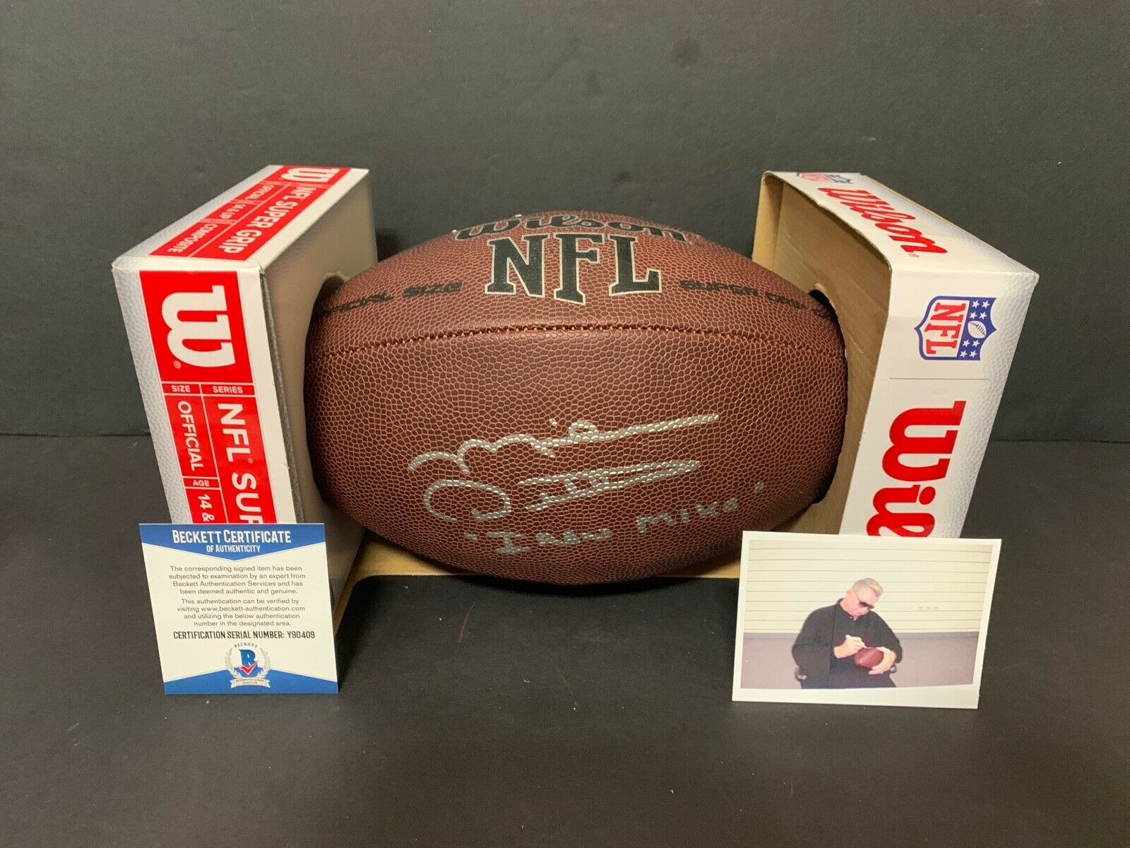 Mike Ditka Iron Mike Chicago Bears Autographed Signed NFL Football Beckett COA
