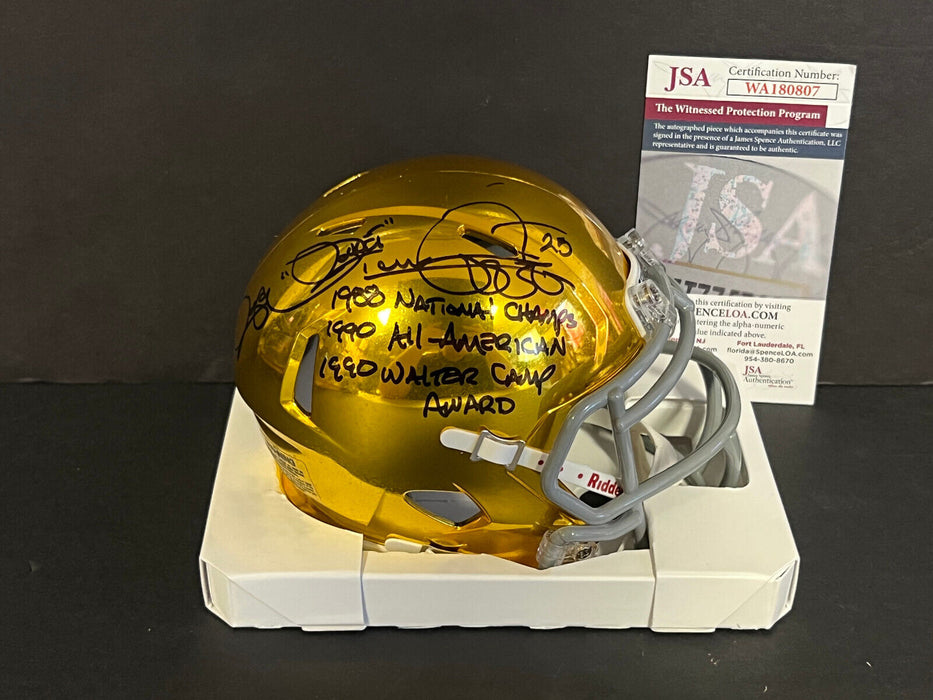 Rocket Ismail Notre Dame Auto Signed Hydro Mini Helmet JSA COA 3 Inscriptions