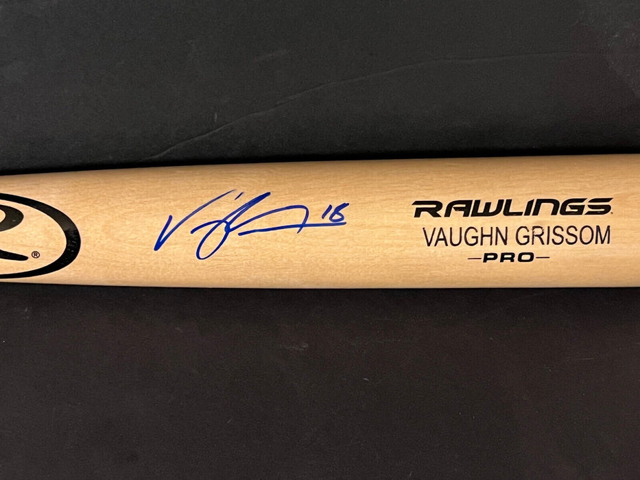Vaughn Grissom Braves Autographed Signed Engraved Bat Blonde Beckett Hologram .