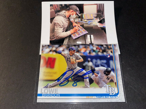 Brandon Lowe Tampa Bay Rays Autographed Signed 2019 Topps ROOKIE .