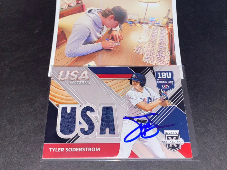 Tyler Soderstrom Oakland A's Auto Signed 2020 Panini Stars & Stripes Game Used