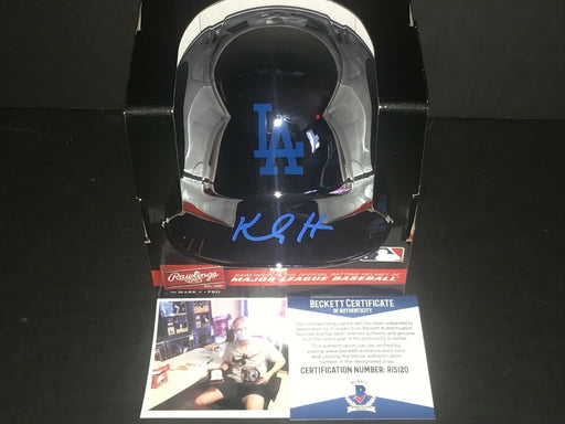 Kody Hoese Los Angeles Dodgers Signed CHROME Mini Helmet Beckett WITNESS COA .