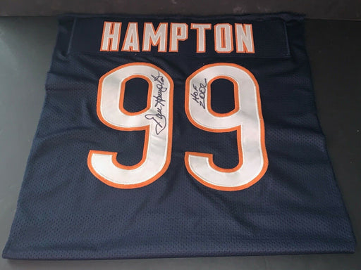 Dan Hampton Chicago Bears Autographed Signed Jersey SWATCH 16x20 HOF 2002 .
