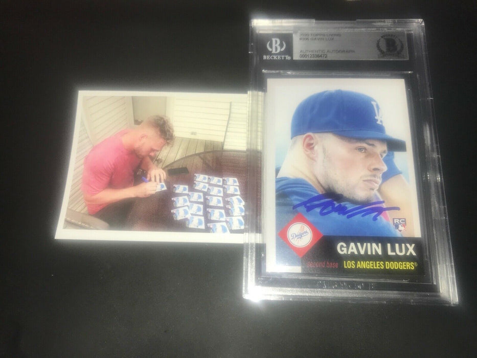 Gavin Lux Los Angeles Dodgers SIGNED 2019 Topps LIVING SET BECKETT CERTIFIED 5
