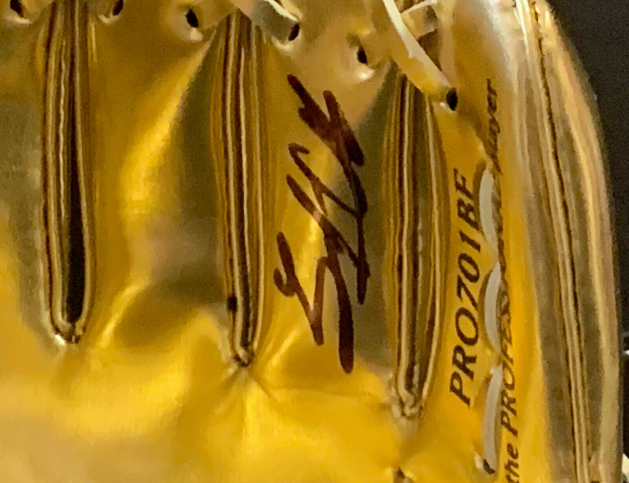 Trent Grisham San Diego Padres Autographed Signed Mini Gold Glove Beckett COA .