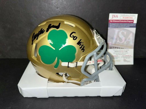 Jaylen Sneed Notre Dame Auto Signed Shamrock Mini Helmet JSA COA Go Irish .