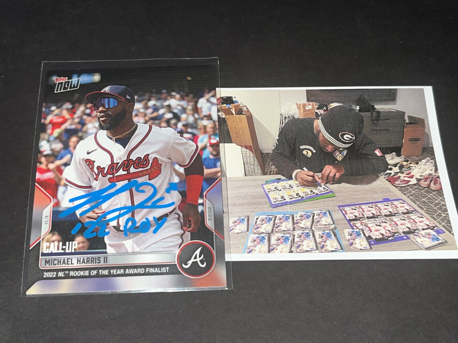 Michael Harris Braves Auto Signed 2022 Topps Now Rookie of the Year Finalist _.
