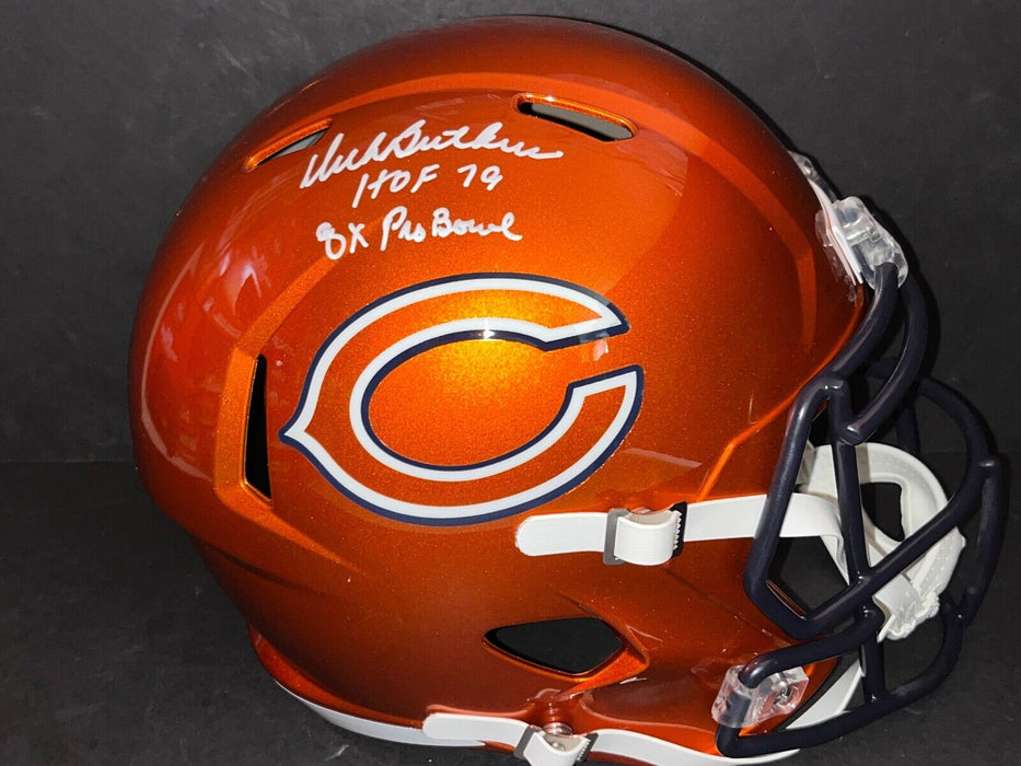 Dick Butkus Bears Signed Flash Full Size Helmet Beckett HOF 1979 8 X Pro Bowl