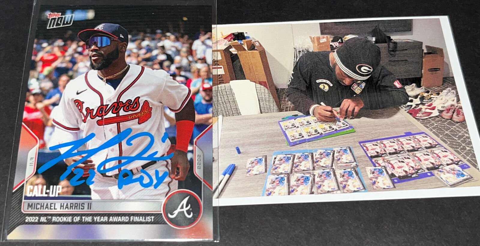 Michael Harris Braves Auto Signed 2022 Topps Now Rookie of the Year Finalist