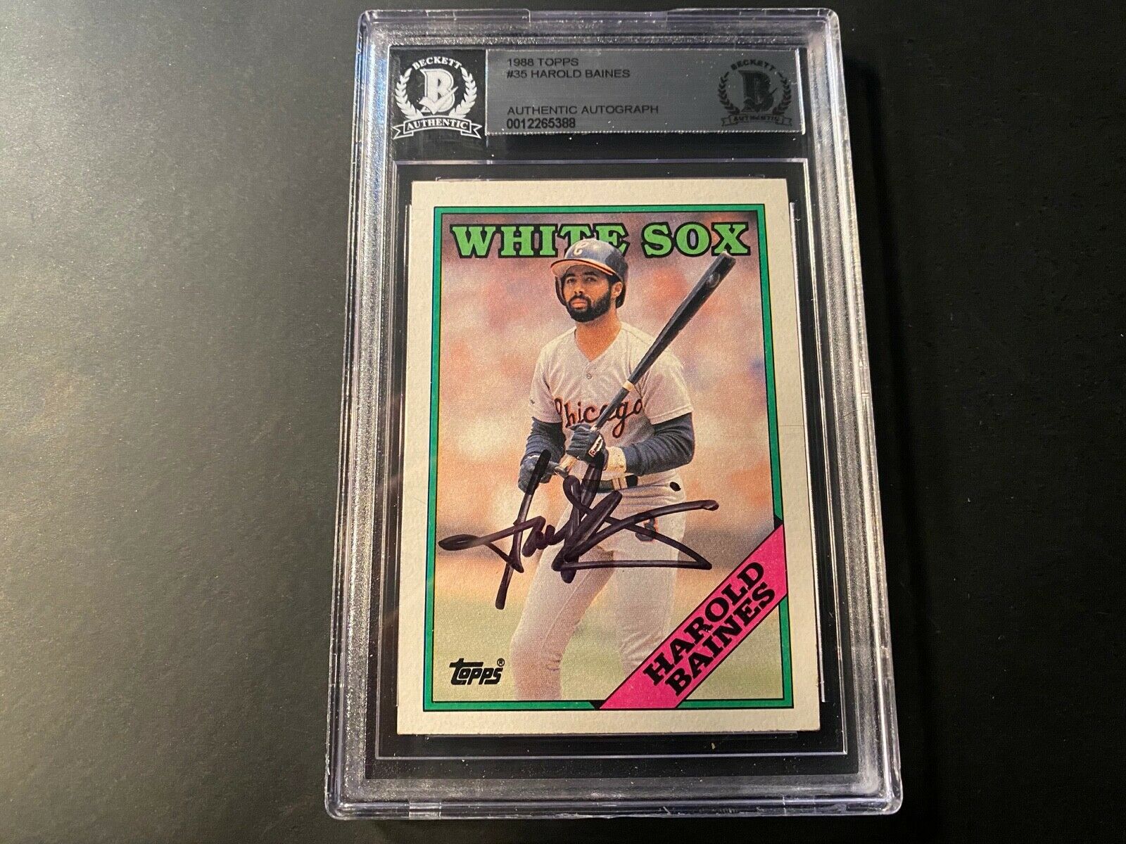 Harold Baines Chicago White Sox SIGNED 1988 Topps BECKETT CERTIFIED