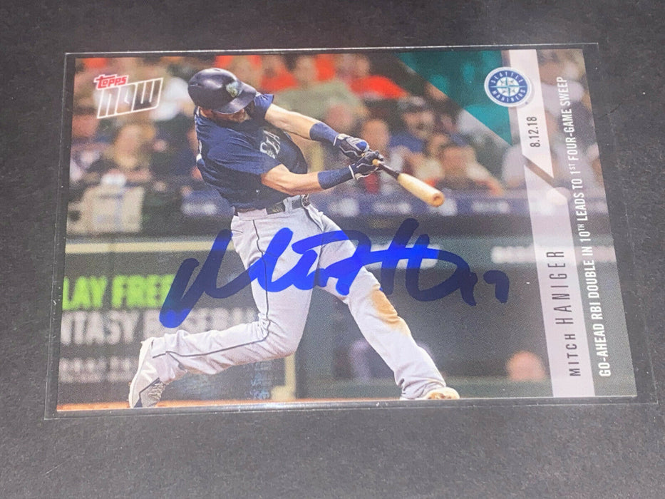 Mitch Haniger Seattle Mariners Auto Signed 2018 Topps Now Go Ahead Double in 10