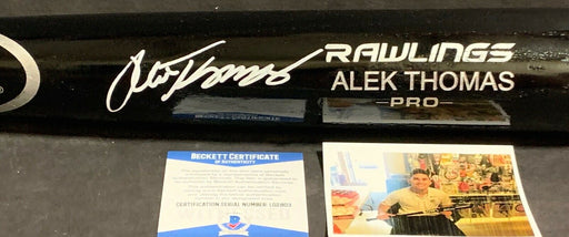 Alek Thomas Arizona Diamondbacks Signed Engraved Bat Beckett Witness COA Black