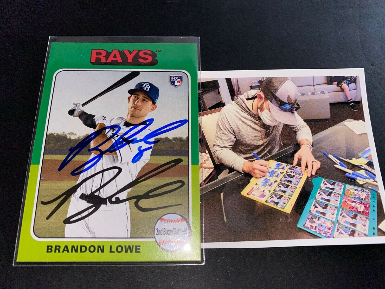 Brandon Lowe Tampa Bay Rays Autographed Signed 2019 Topps Archive