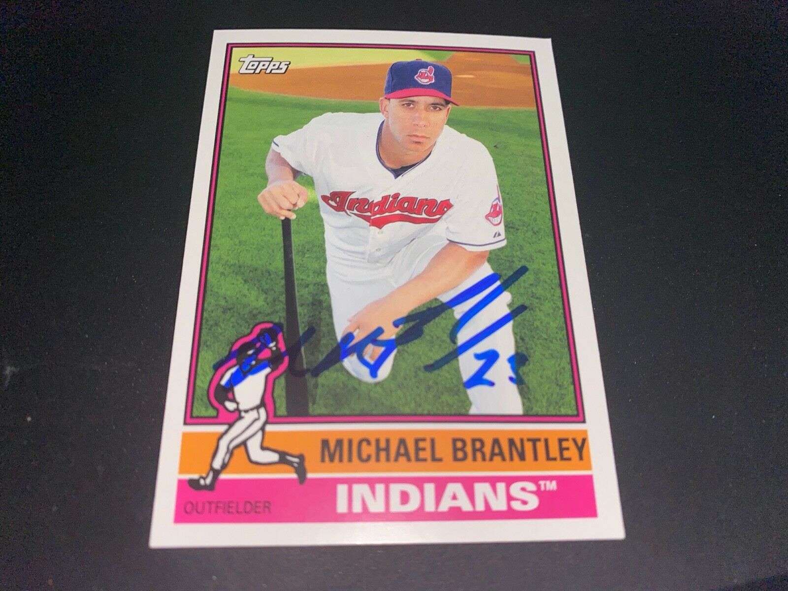 Michael Brantley Indians 2015 Autographed Signed Topps Archive Card #198 .
