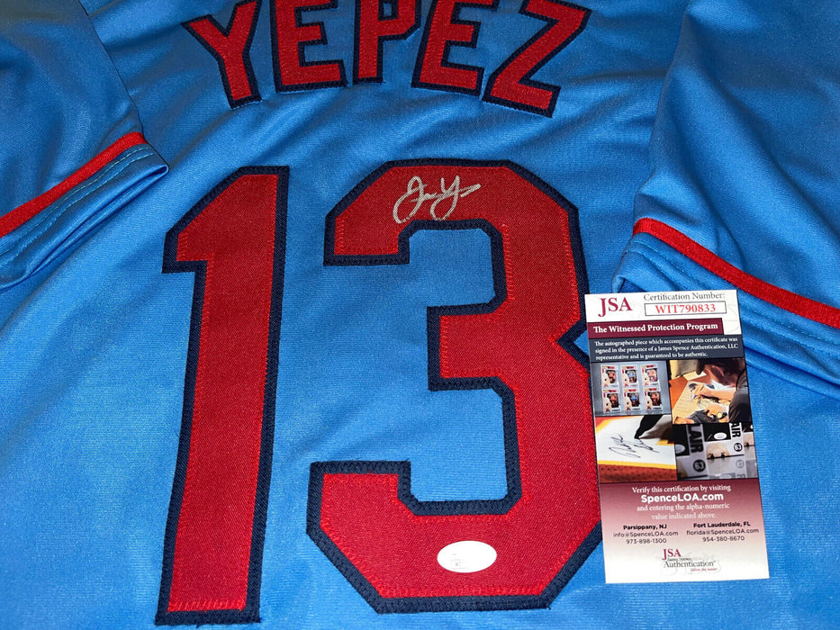 Juan Yepez St Louis Cardinals Auto Signed Custom Jersey JSA Witness COA _