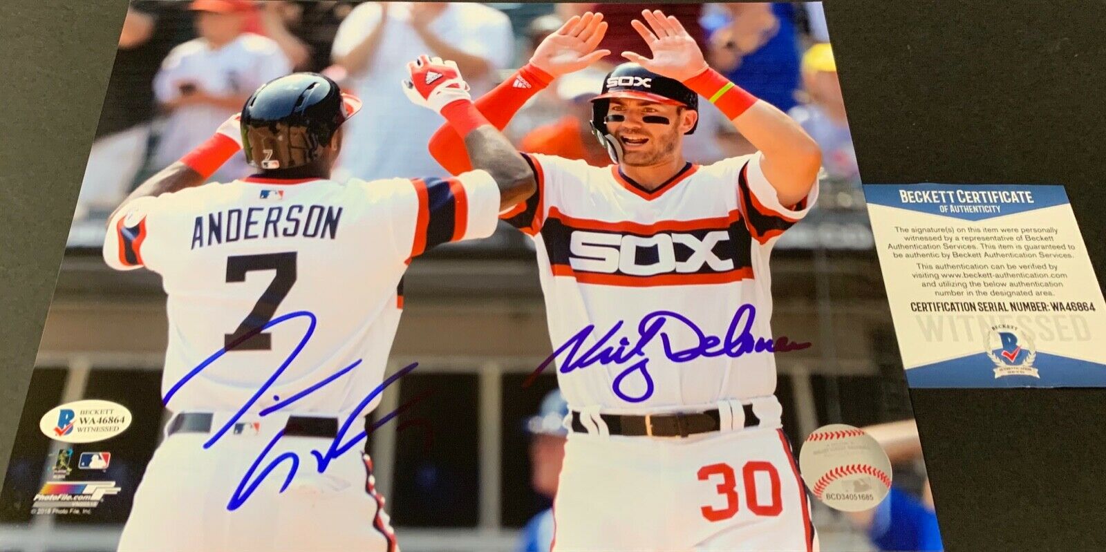 Tim Anderson & Nicky Delmonico Chicago White Sox Autographed Signed 8x10 .