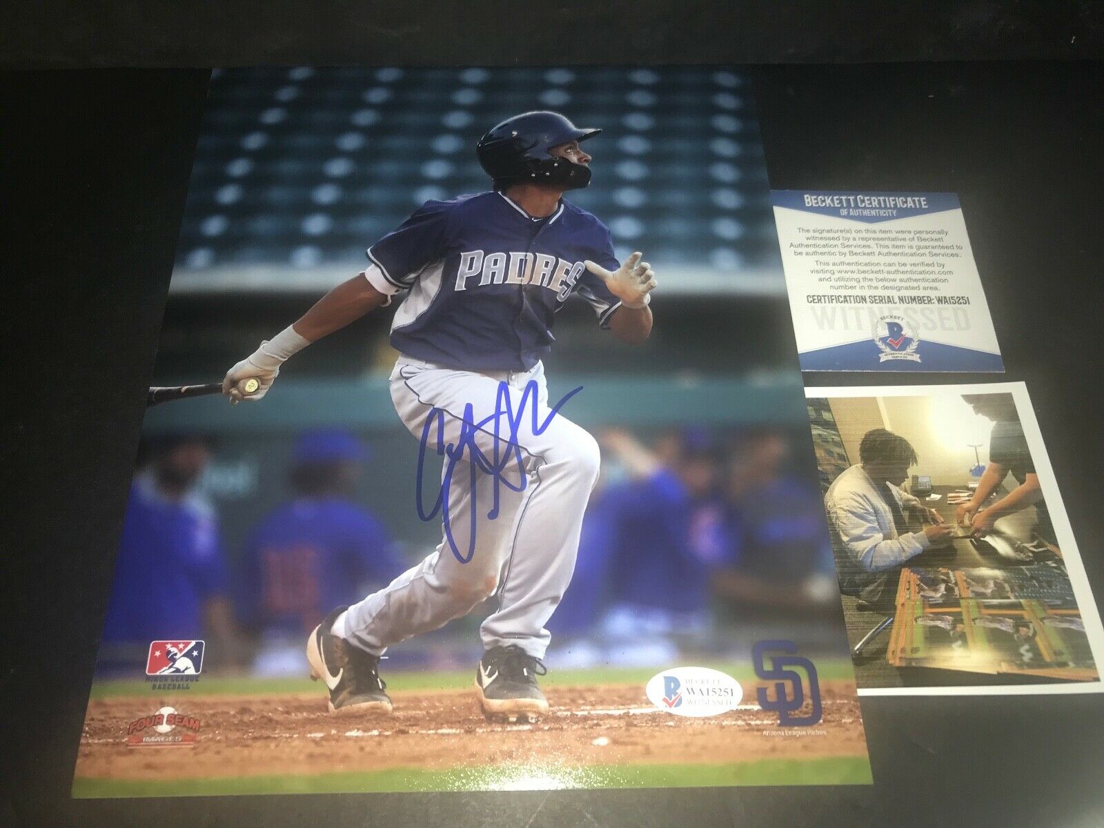 CJ Abrams San Diego Padres Autographed Signed 8x10 Photo Beckett WITNESS COA 2
