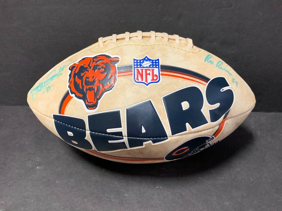 Perry Hampton Super Bowl XX Chicago Bears Multi Signed Football Imperfect 9 Auto