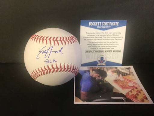Ed Howard Chicago Cubs Autographed Signed Baseball Beckett WITNESS "SILK"