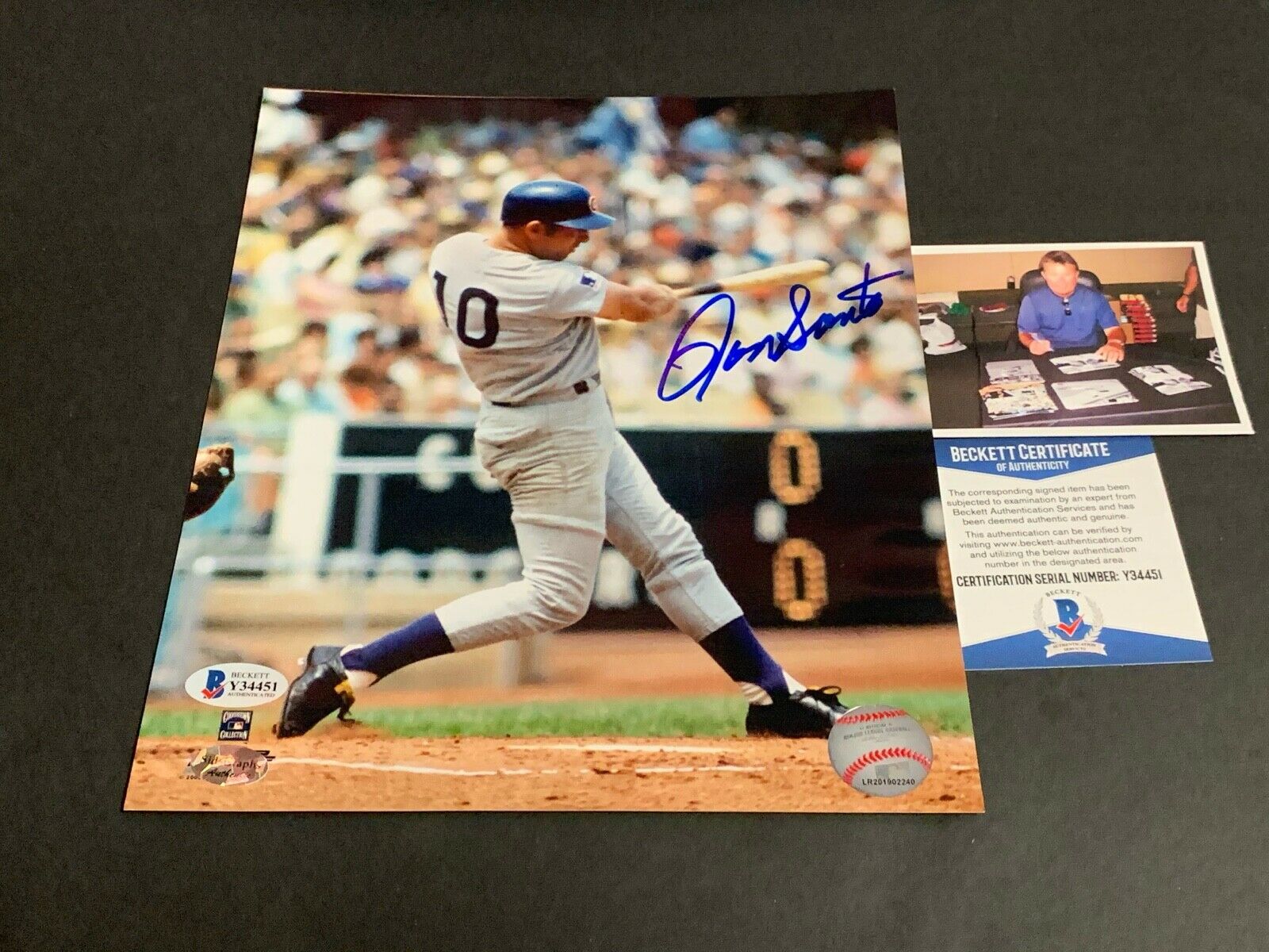 Ron Santo Chicago Cubs Autographed Signed 8x10 Photo Beckett COA .1 —  SidsGraphs