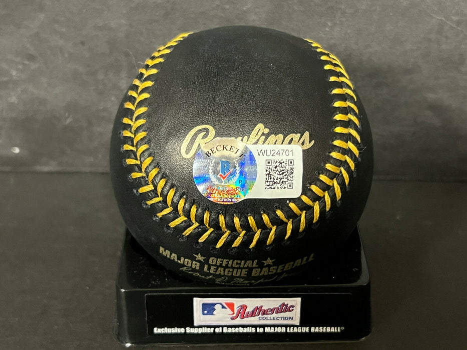 Benny Montgomery Rockies And the Jets Auto Signed BLACK Baseball Beckett WITNESS