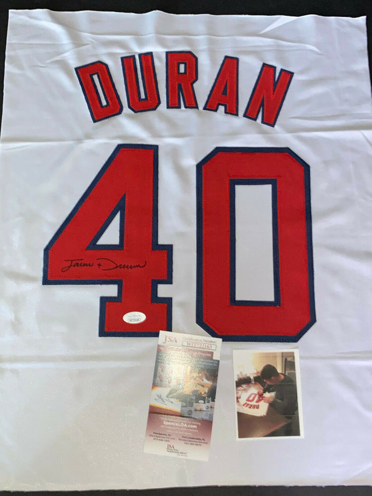 Jarren Duran Boston Red Sox Auto Signed Jersey SWATCH 16x20 JSA