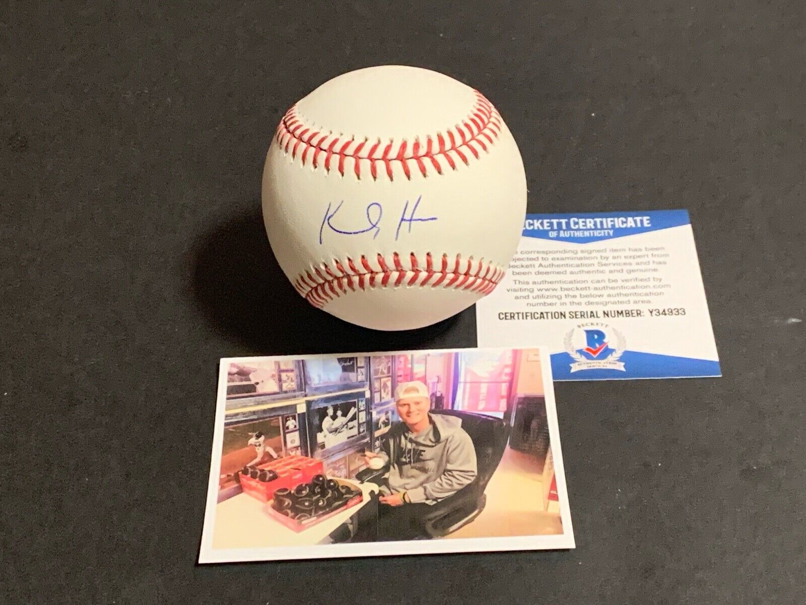 Kody Hoese Los Angeles Dodgers Autographed Signed Baseball BECKETT COA .