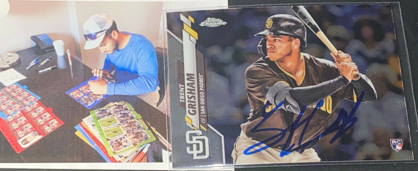Trent Grisham San Diego Padres 2020 Autographed Signed Topps Chrome Card .