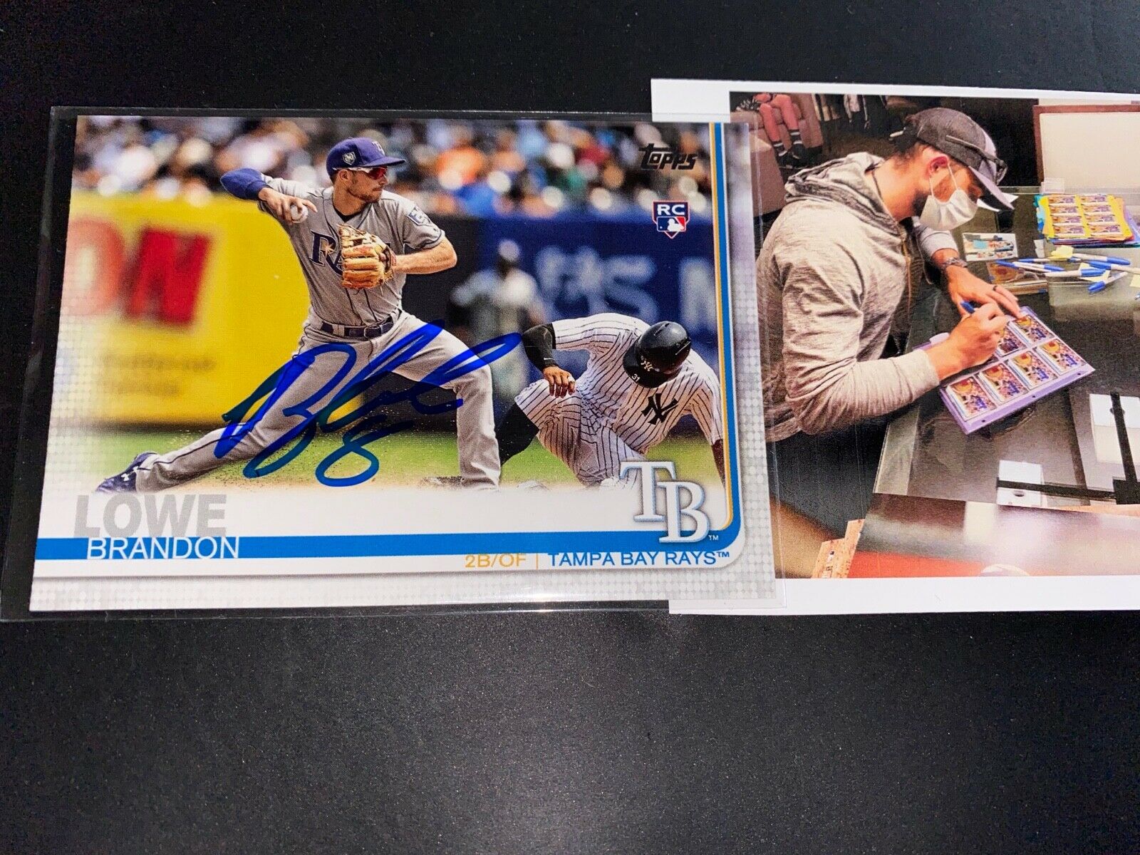Brandon Lowe Tampa Bay Rays Autographed Signed 2019 Topps ROOKIE