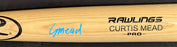 Curtis Mead Tampa Bay Rays Auto Signed Bat Blonde Beckett WITNESS Hologram BAS