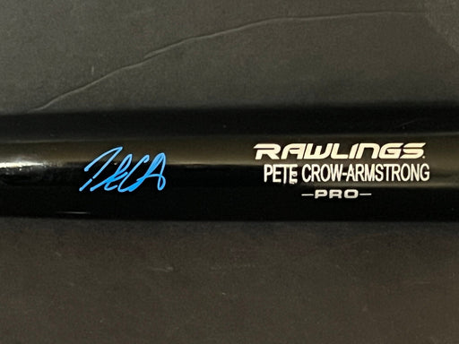 Pete Crow Armstrong Cubs Auto Signed Engraved Bat Beckett Rookie Hologram Black