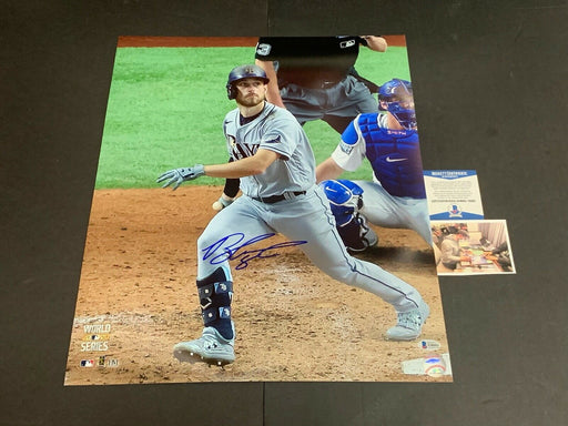 Brandon Lowe Tampa Rays Autographed Signed 16x20 Beckett COA 2020 World Series a
