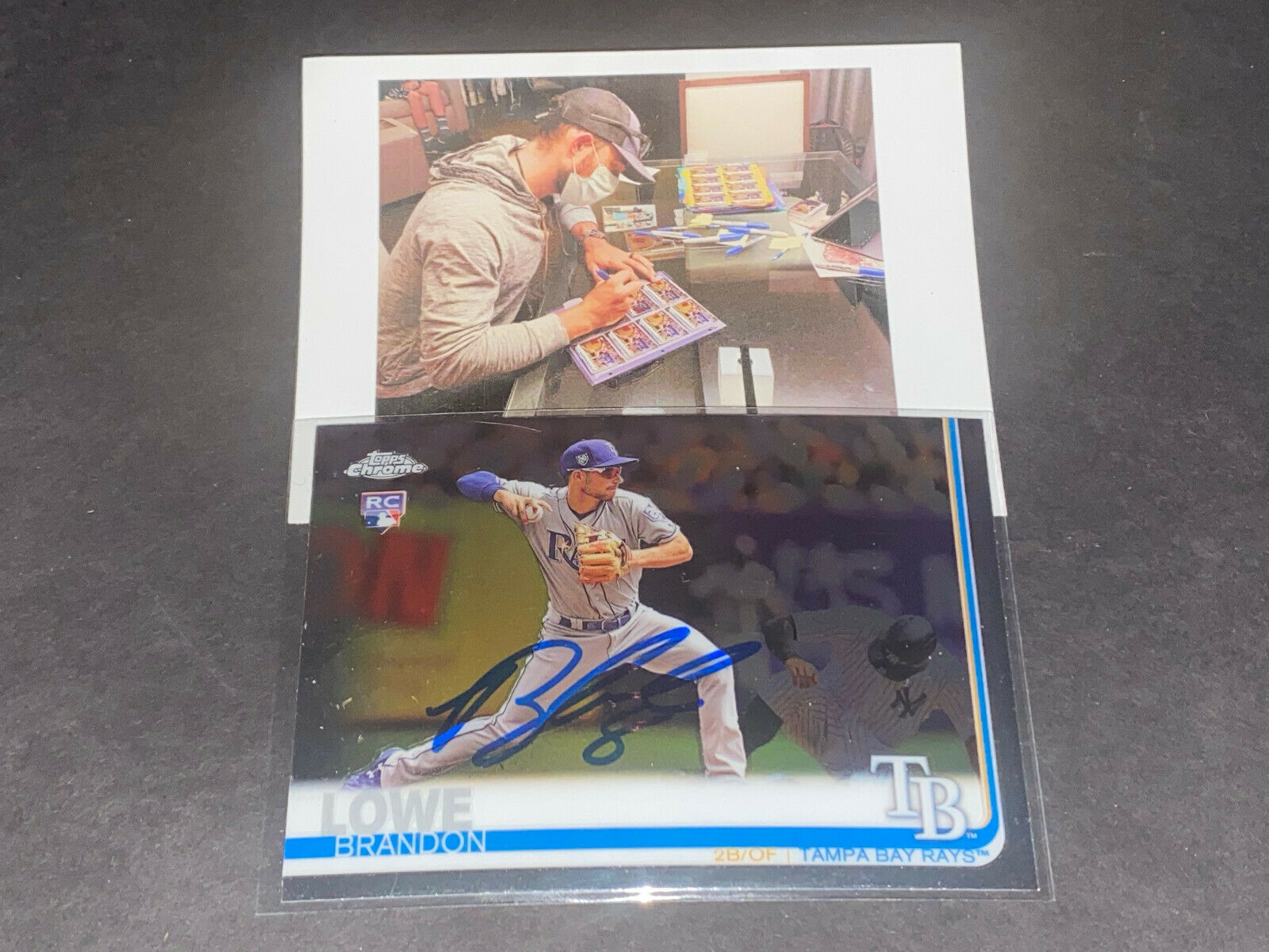 Brandon Lowe Tampa Bay Rays Autographed Signed 2019 Topps Chrome ROOKIE .