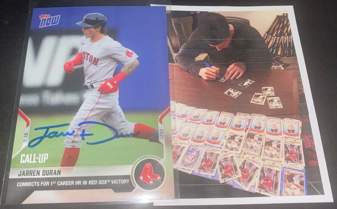 Jarren Duran Boston Red Sox Auto Signed 2021 Topps Now 1st Career Home Run .