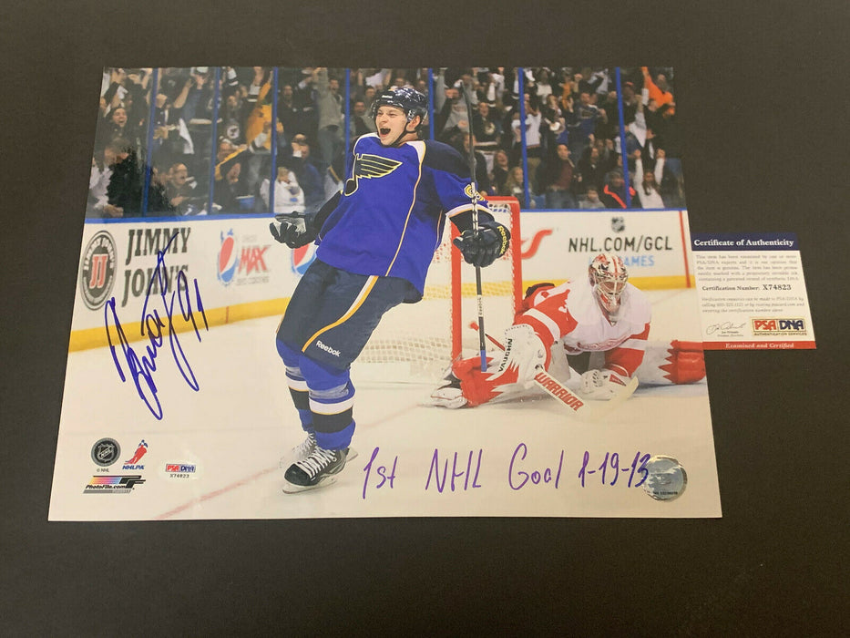 Vladimir Tarasenko St Louis Blues Autographed Signed 11x14 PSA COA 1st NHL Goal