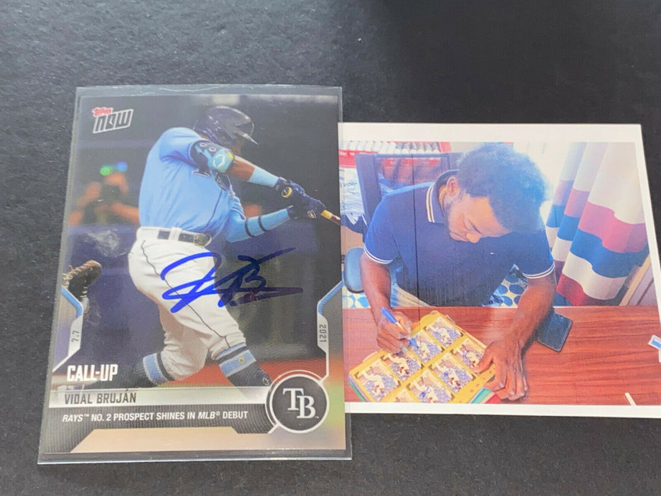 Vidal Brujan Tampa Rays Auto Signed 2021 Topps Now Card .